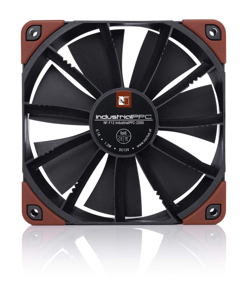 Noctua NF-F12 iPPC-2000, Heavy Duty Cooling Fan, 3-Pin, 2000 RPM (120mm, Black) - Image 4